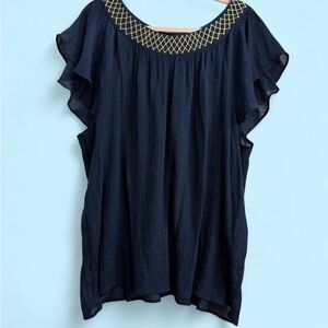 Zac and Rachel Large Elegant Navy Blue Women's Top